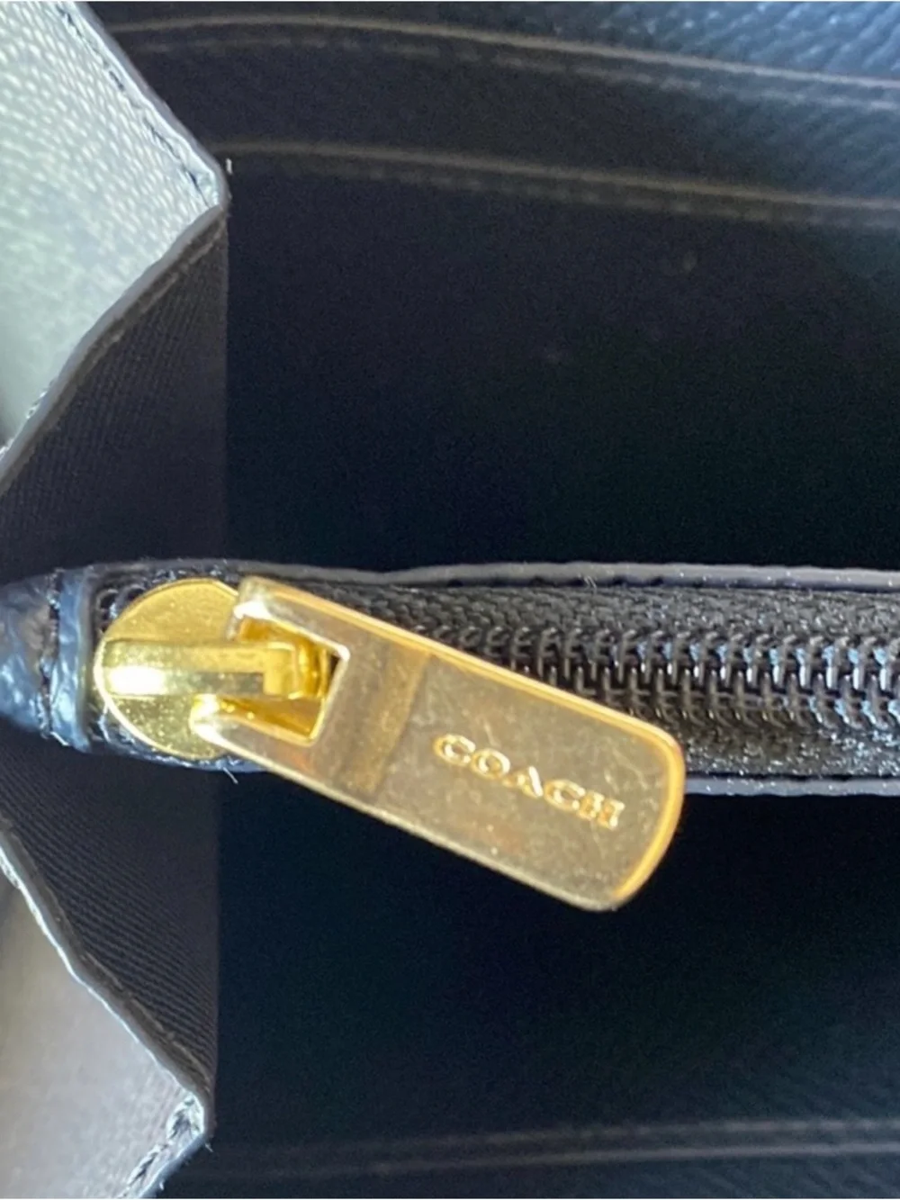 COACH Midnight Blue Leather Wallet.